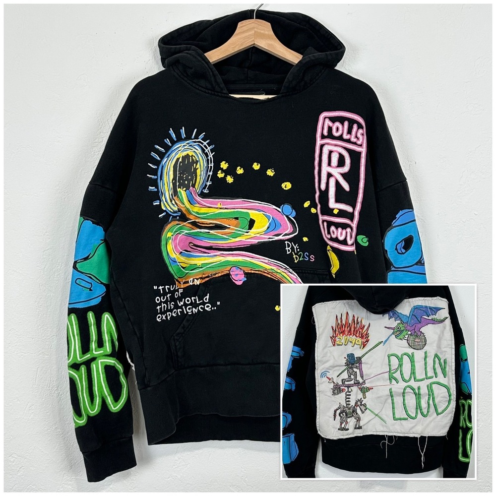 Rolling Loud B2SS Mens Rainbow Road Sweatshirt Size Small 2049 Hoodie Streetwear